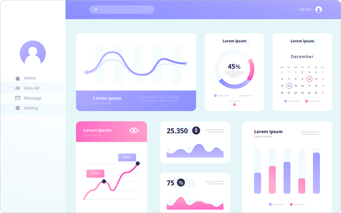 Web app dashboard preview